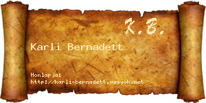 Karli Bernadett névjegykártya